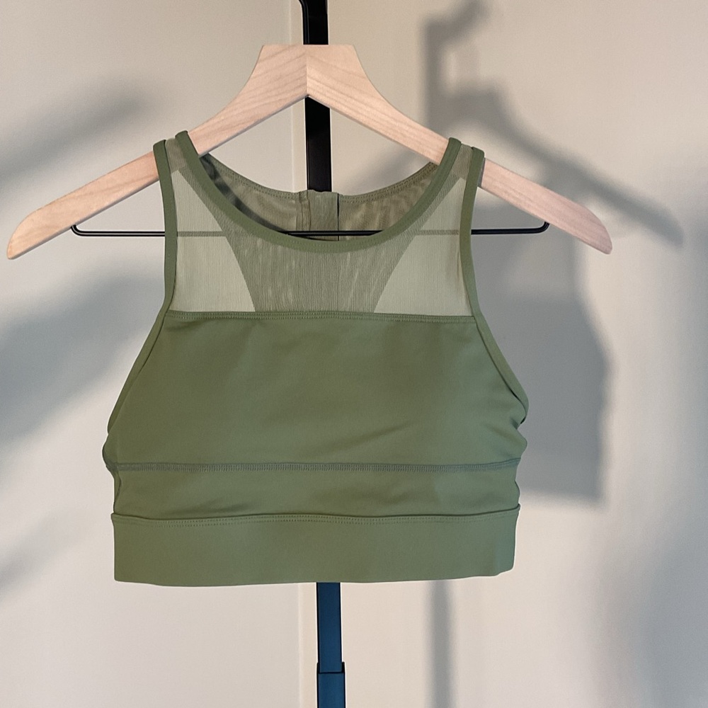 ZYIA Active Sage Green High Neck Sports Bra